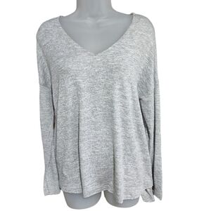 TCEC Women's Pullover Sweater Gray High Low Medium